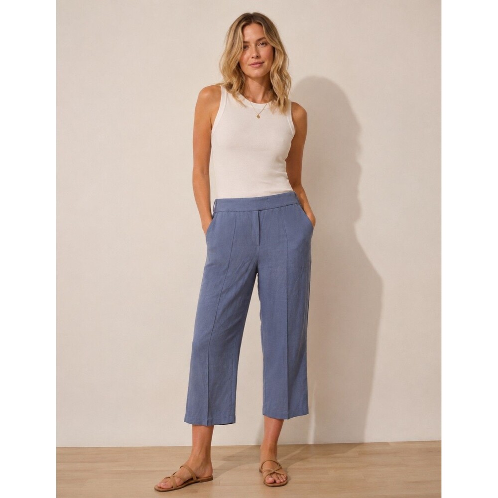 NWT Ministry of Supply Velocity Pull-On Pants Size L Blue Cropped Stretch Work